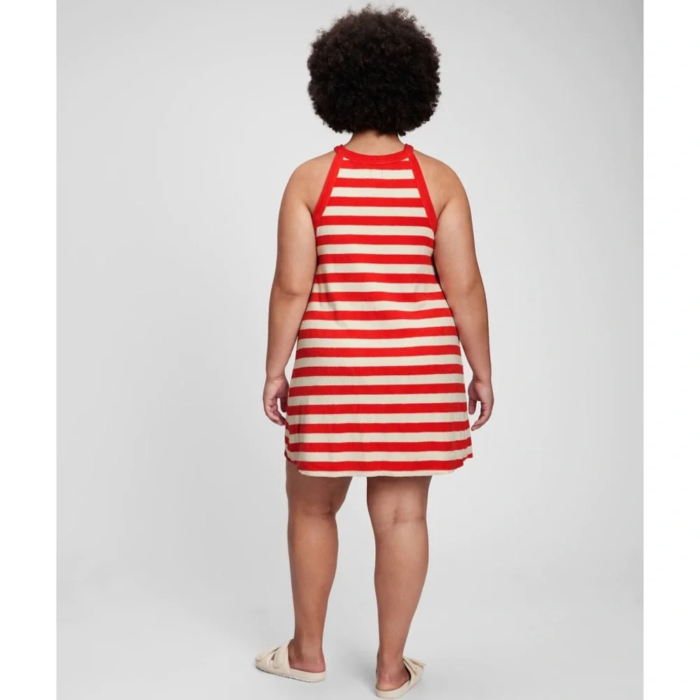 GAP‎ Tall NWT Towel Terry Stripe Halter Dress